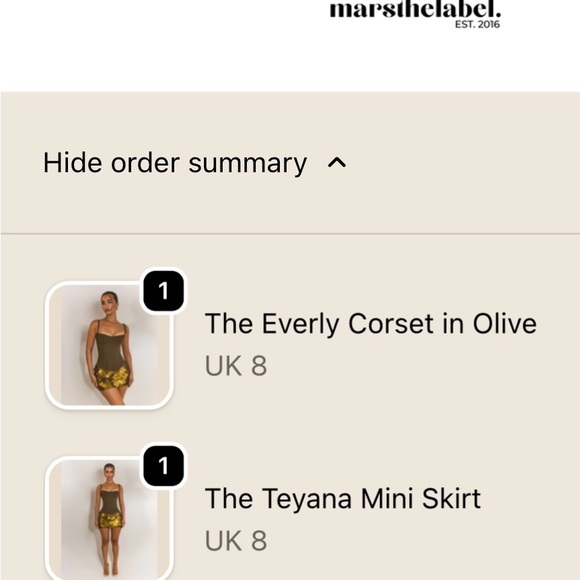 Olive Green Mini Skirt with Gold Accents - Picture 2 of 3